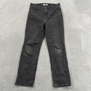 Madewell Jeans Women 26 The Perfect Vintage Crop Black Western Baggy